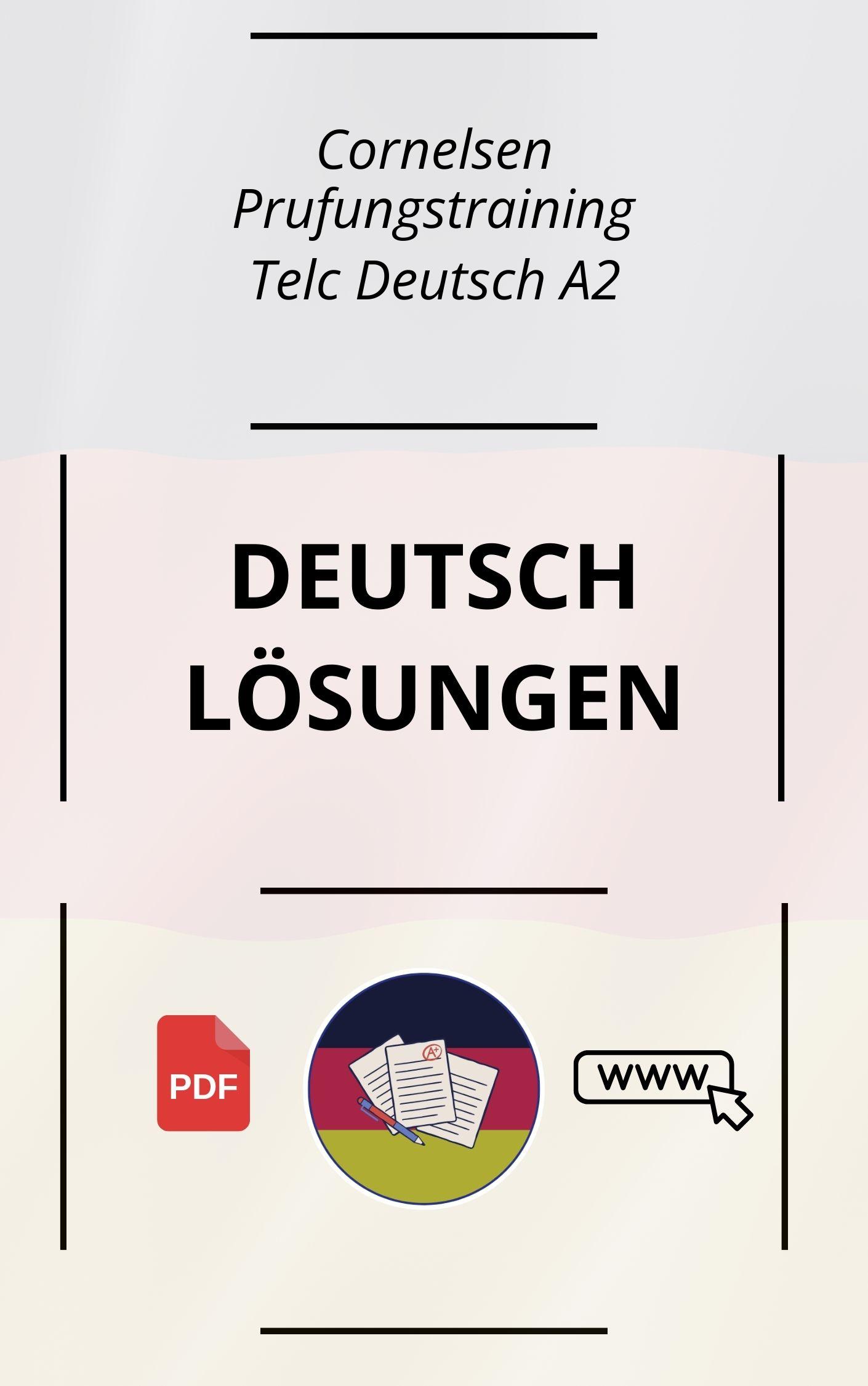 Prüfungstraining Telc Deutsch A2 Lösungen